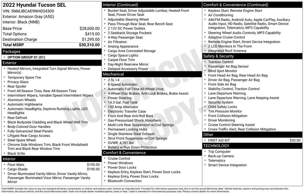 Used 2022 Gray Hyundai SEL image 34