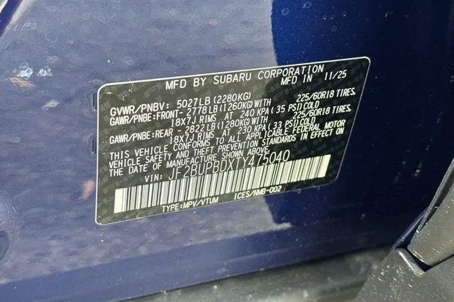 New 2026 SAPPHIRE BLUE PEARL Subaru Premium image 25