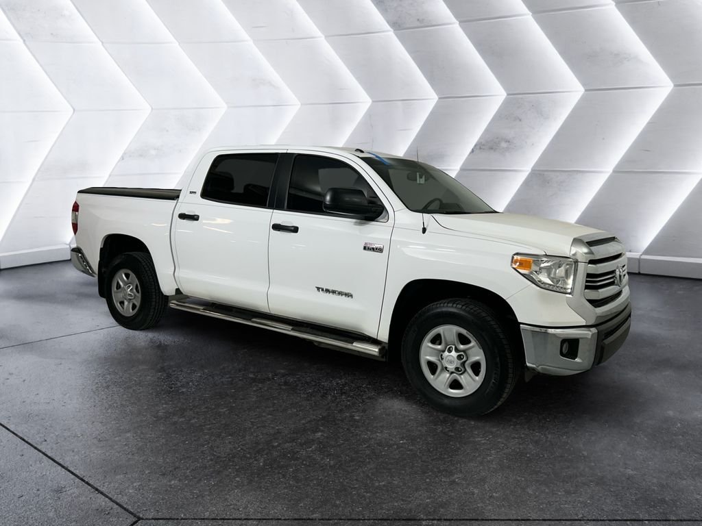 White 2016 Toyota Tundra SR5 CrewMax 5.7L FFV 4WD Pickup Truck Four-Wheel Drive Automatic