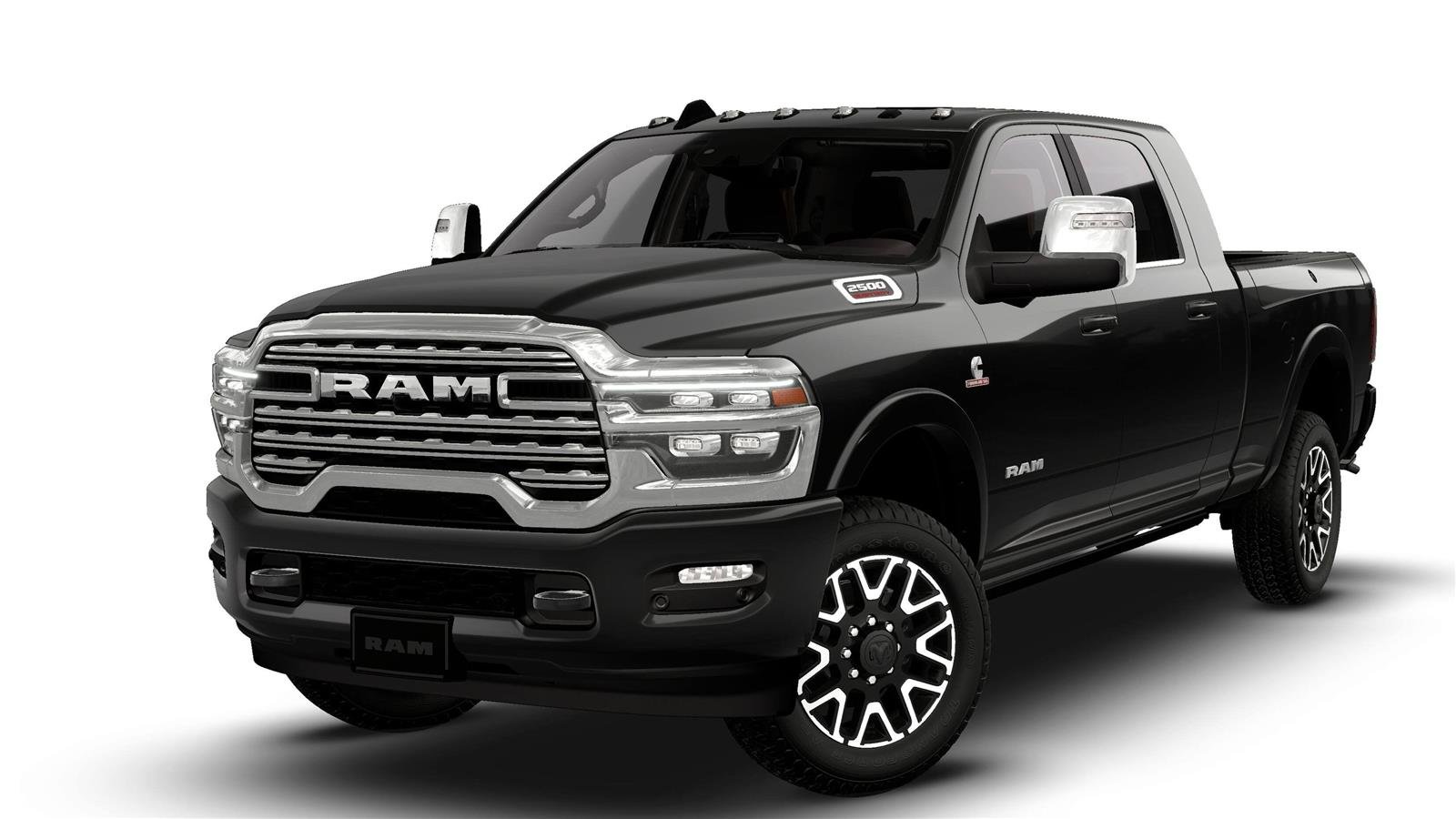 New 2026 Diamond Black Crystal Pearl-Coat Exterior Paint RAM Longhorn image 1