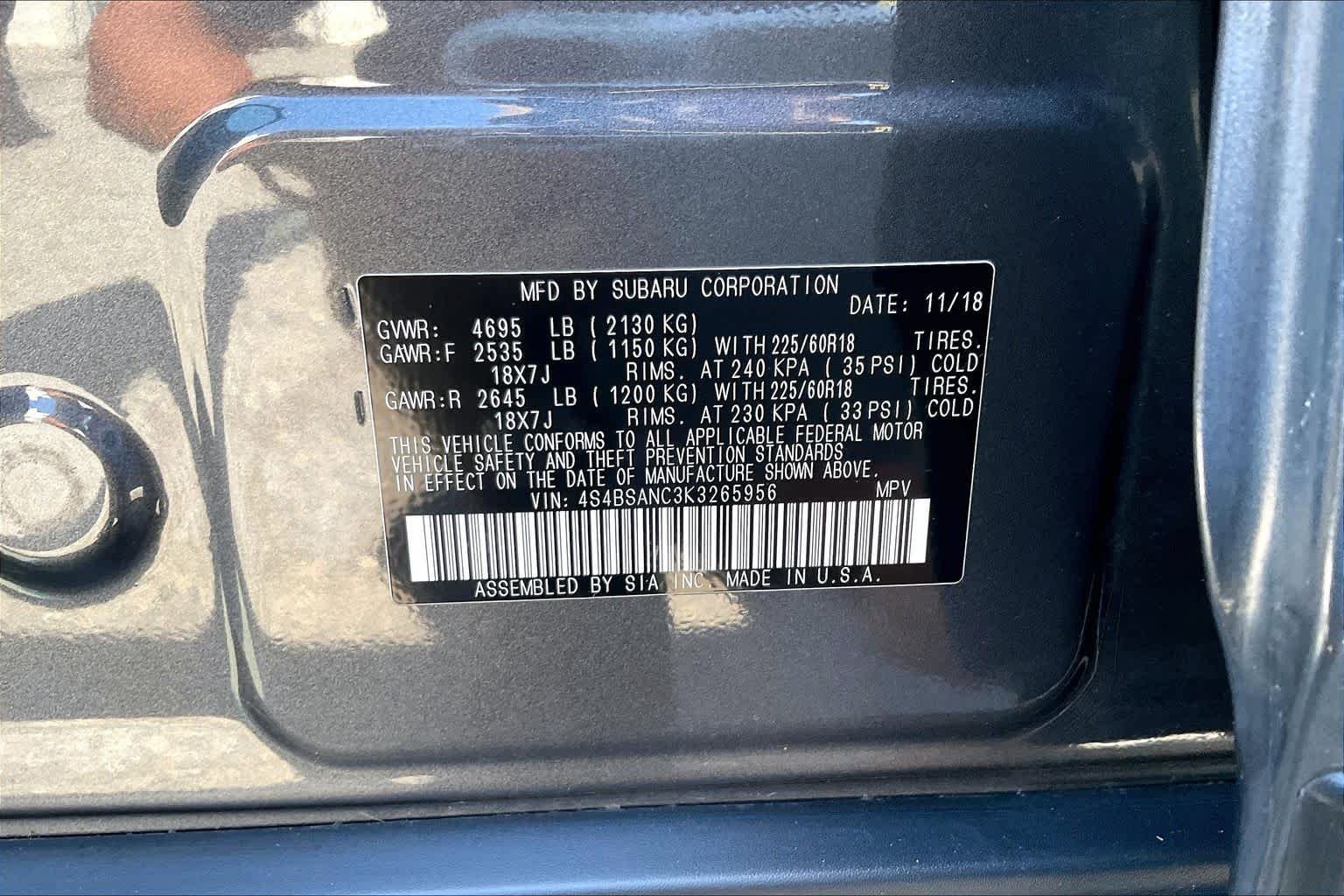 Used 2019 Magnetite Gray Metallic Subaru Limited image 37