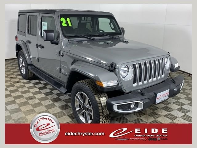 Used 2021 Gray Jeep Unlimited Sahara image 1