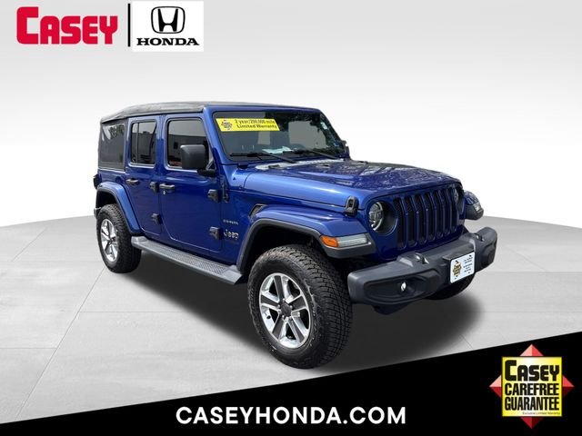 Used 2020 Blue Jeep Unlimited Sahara image 1