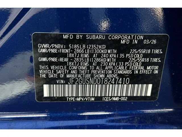New 2026 SAPPHIRE BLUE PEARL Subaru Limited Hybrid image 68