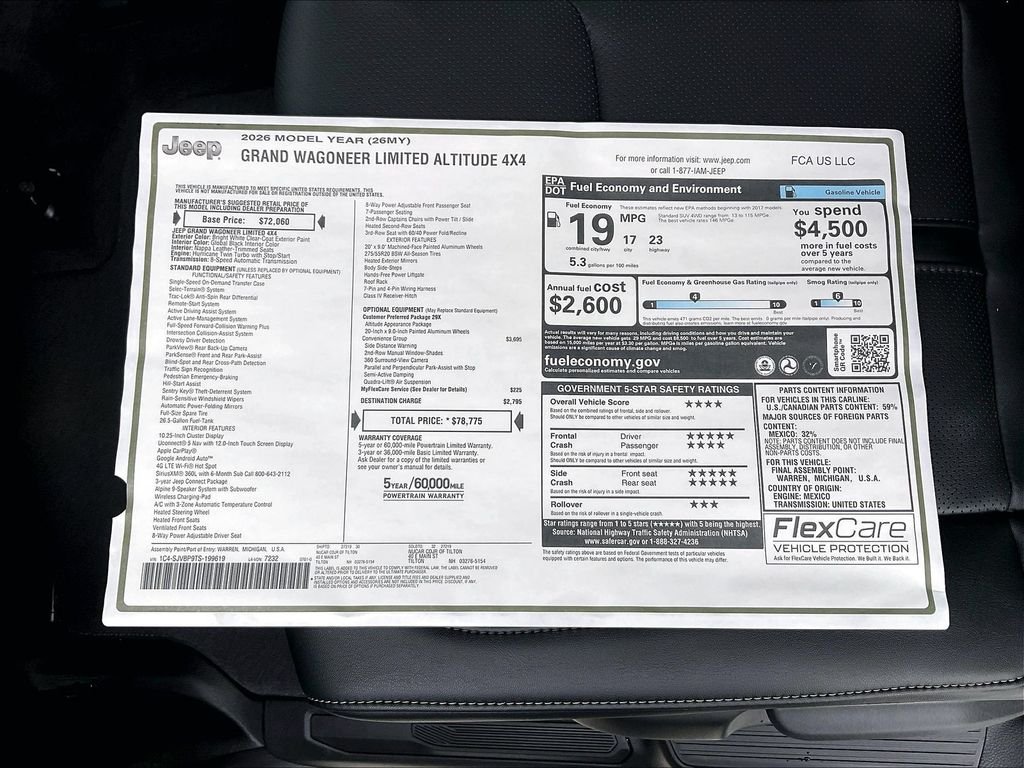 New 2026 Bright White Clear-Coat Exterior Paint Jeep Limited Altitude image 17