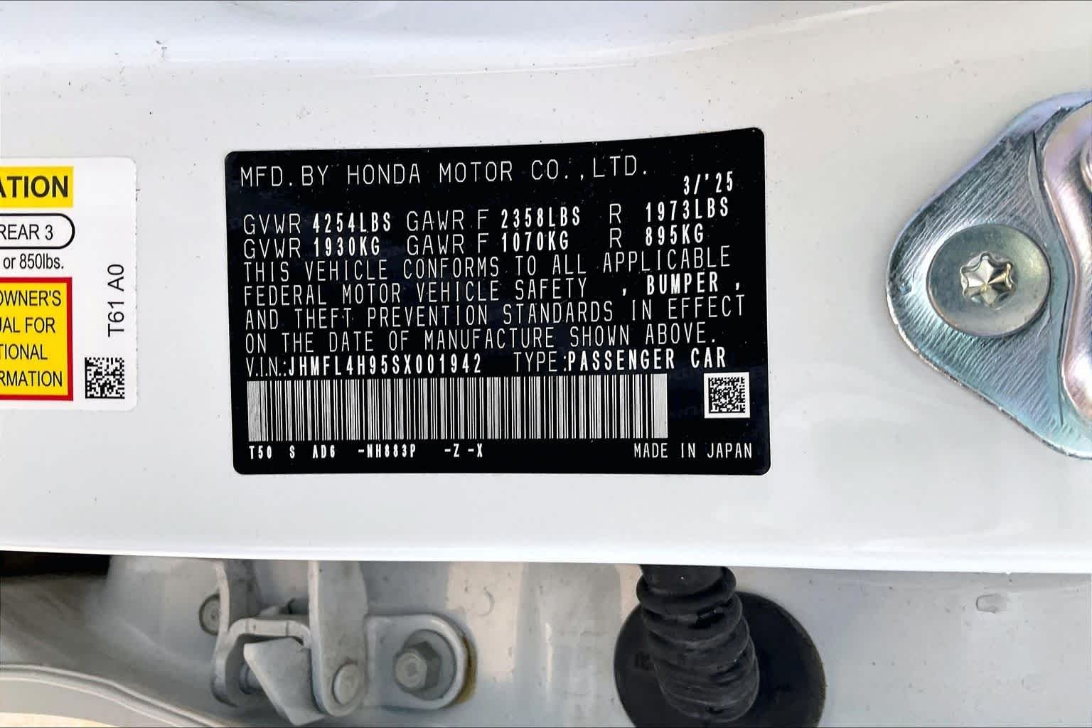 Used 2025 Platinum White Pearl Honda Sport Touring image 35