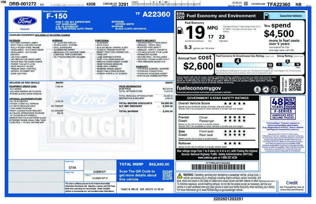 New 2026 Oxford White Ford XLT image 24