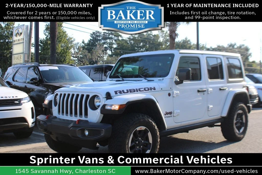 Used 2021 Bright White Clearcoat Jeep Unlimited Rubicon image 1