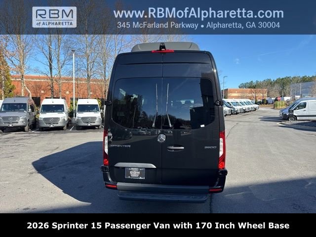 New 2026 Obsidian Black Metallic Mercedes-Benz 170 Wheel Base 15 Passenger image 4