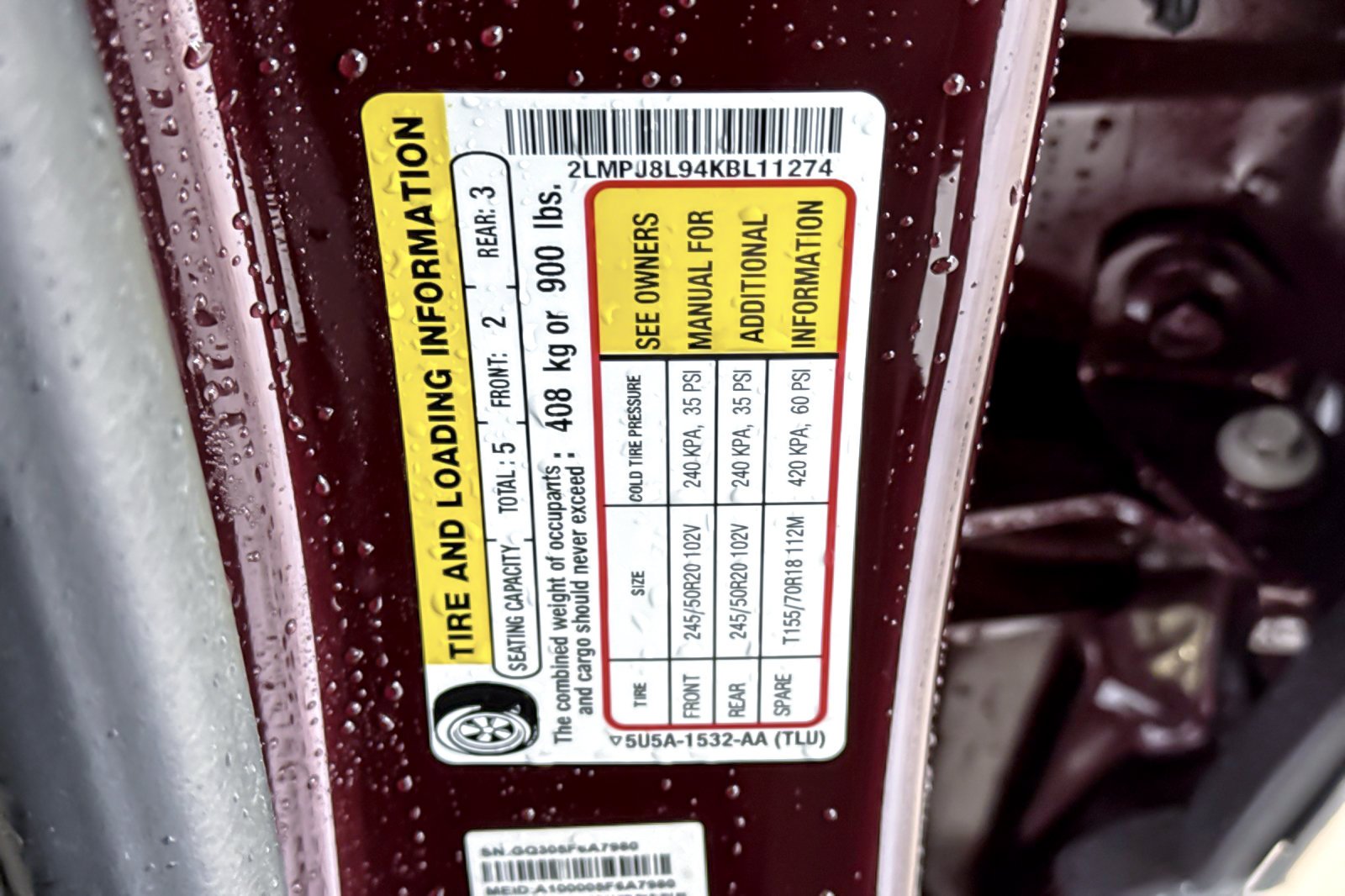 Certified Used 2019 Burgundy Velvet Metallic Tinted Clearcoat Lincoln Reserve image 29