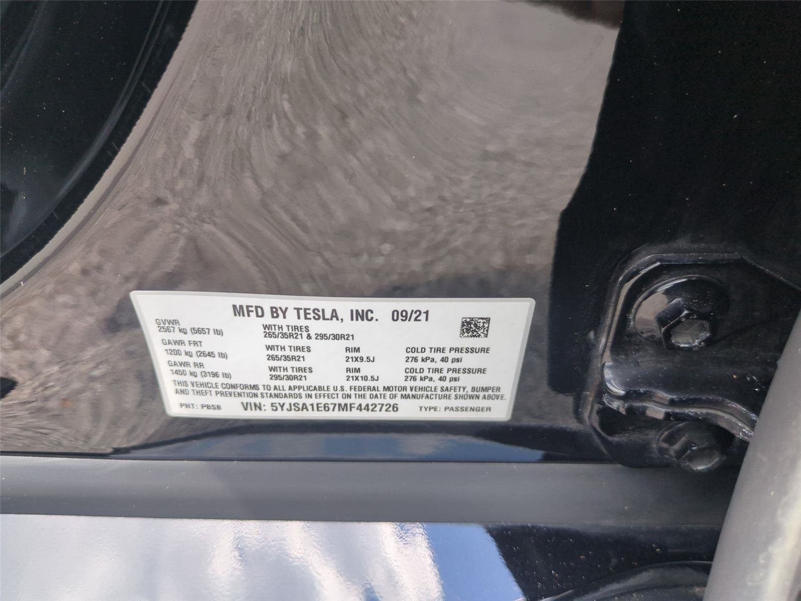 Used 2021 Solid Black Tesla Plaid image 42
