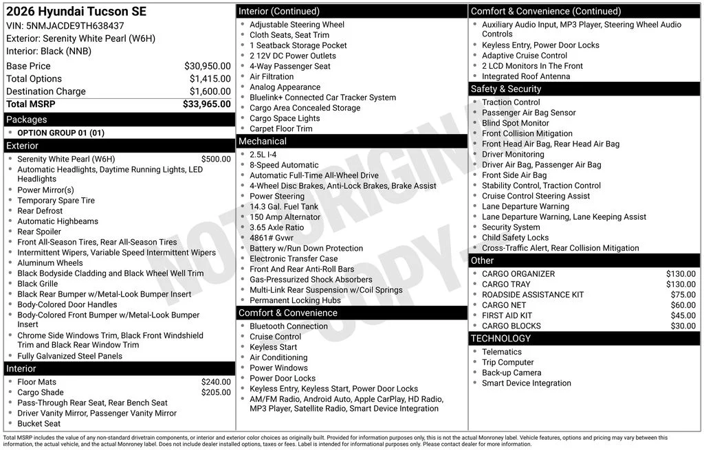 Used 2026 White Hyundai SE image 9