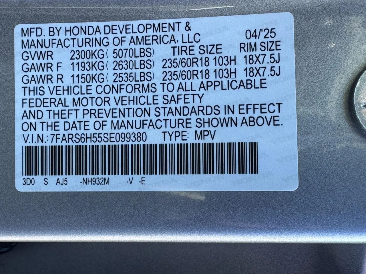 Certified Used 2025 Solar Silver Metallic Honda Sport image 25