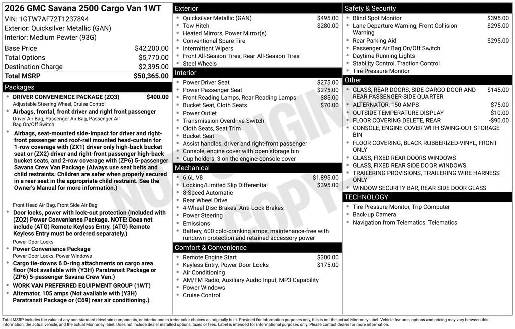 2026 GMC Savana 2500's photo