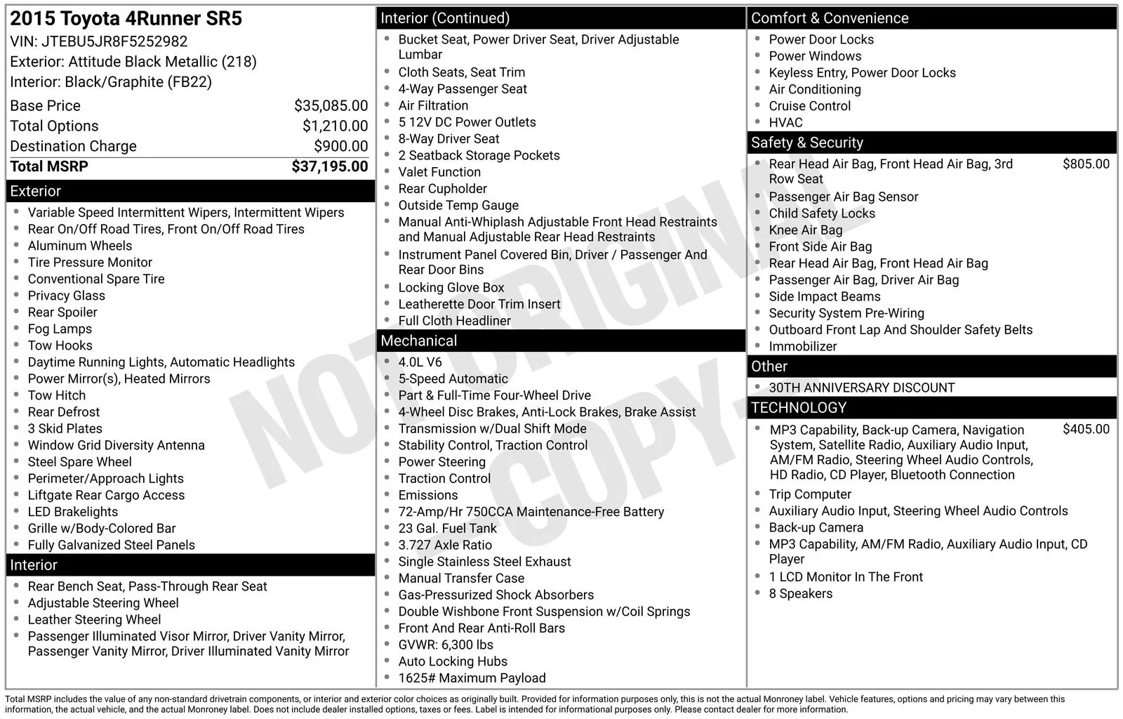 Used 2015 Attitude Black Metallic Toyota SR5 image 15