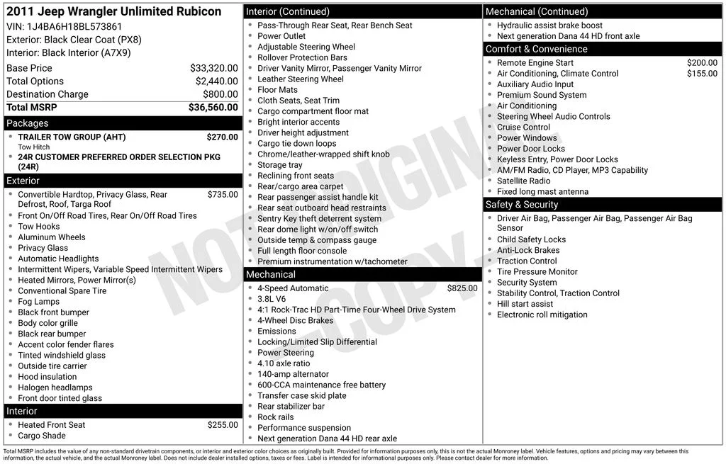 Used 2011 Black Jeep Unlimited Rubicon image 9