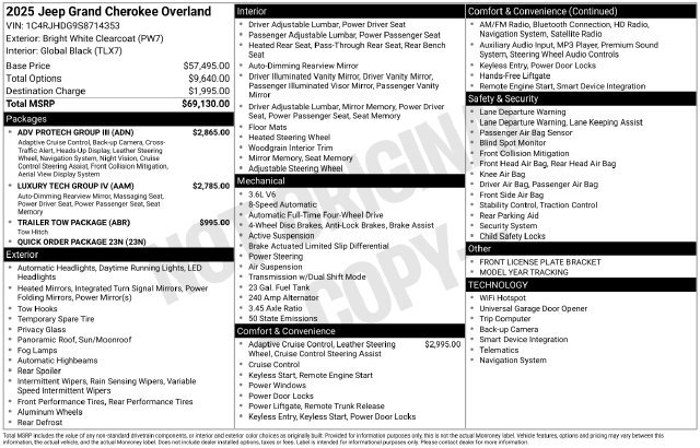 New 2025 Bright White Clear-Coat Exterior Paint Jeep Overland image 51
