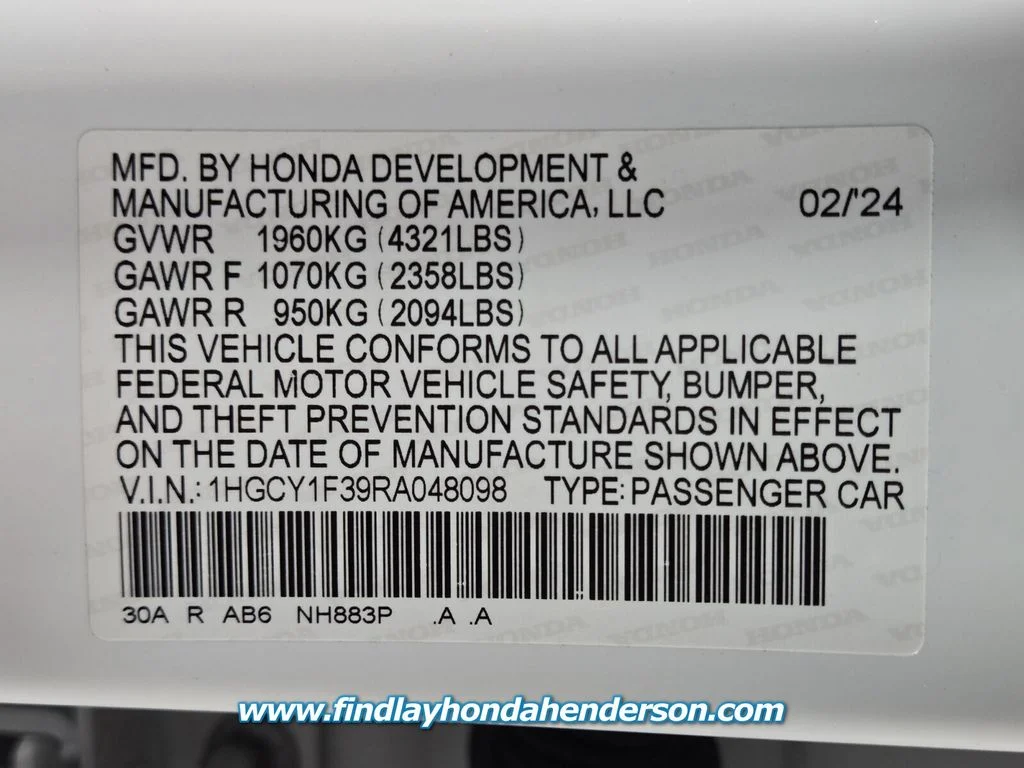 Certified Used 2024 Platinum White Pearl Honda EX image 14