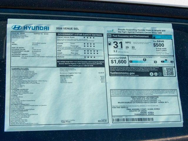 New 2026 White Hyundai SEL image 30