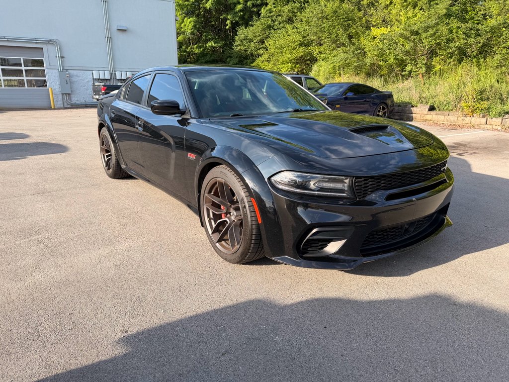 Used 2021 Pitch Black Clearcoat Dodge Scat Pack Widebody image 3