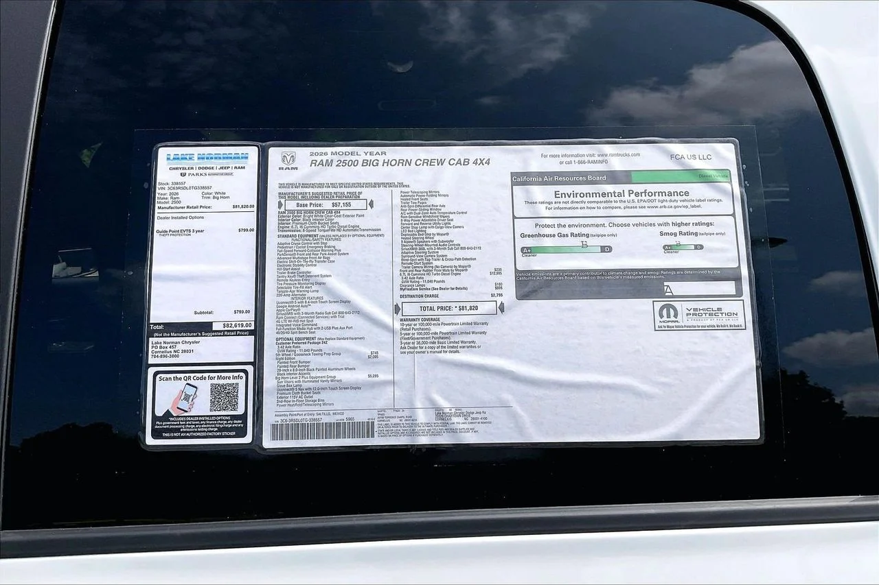 New 2026 Bright White Clear-Coat Exterior Paint RAM Big Horn image 37