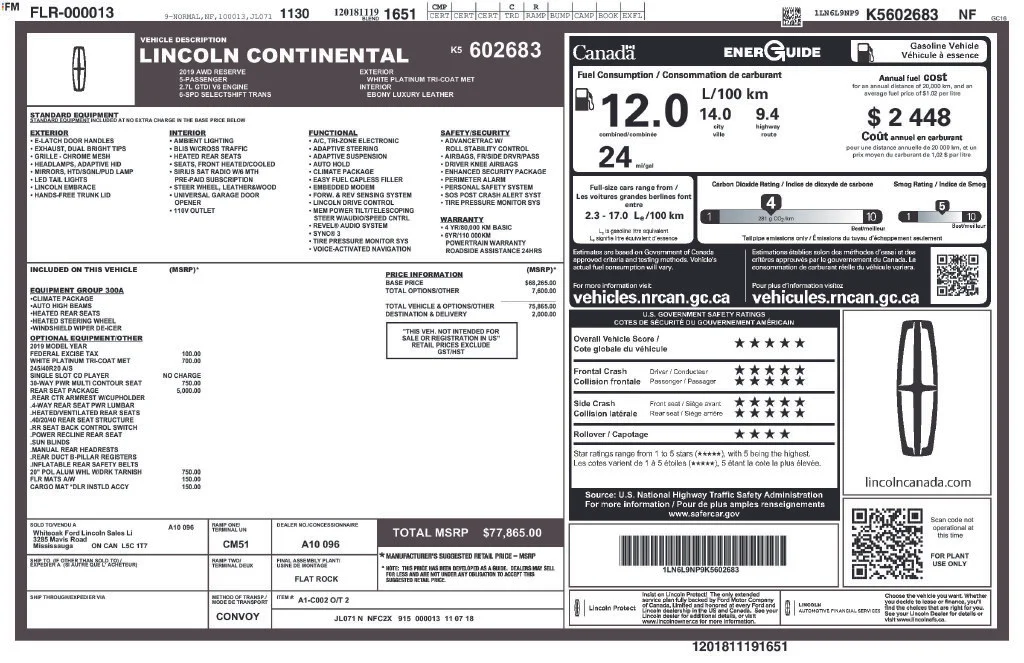 Used 2019 White Lincoln Reserve image 7