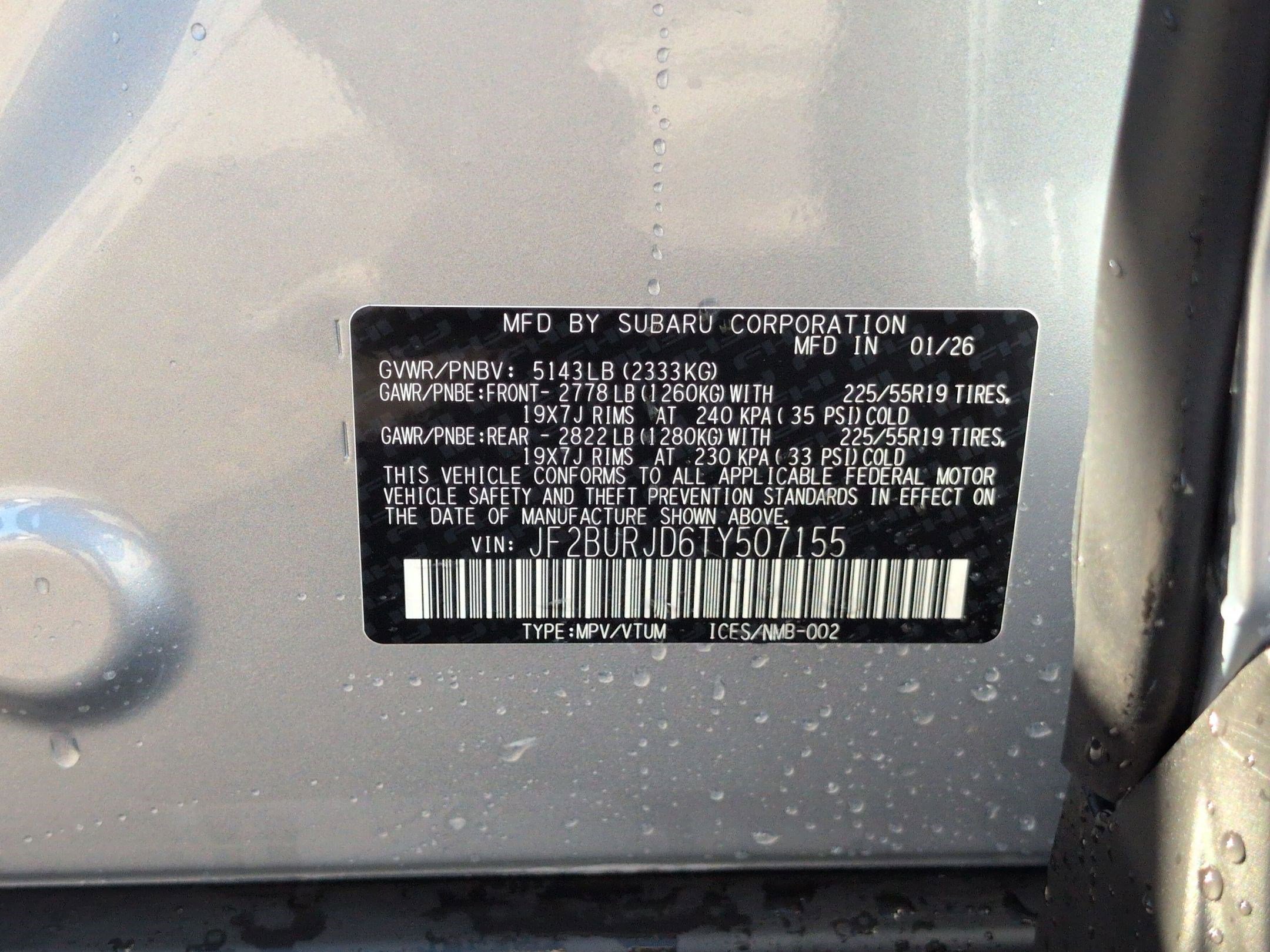 New 2026 ICE SILVER METALLIC Subaru Touring XT image 17