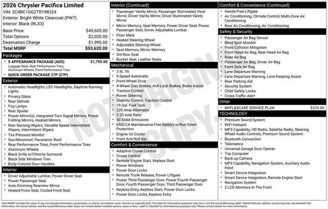 New 2026 Bright White Clear-Coat Exterior Paint Chrysler Limited image 4