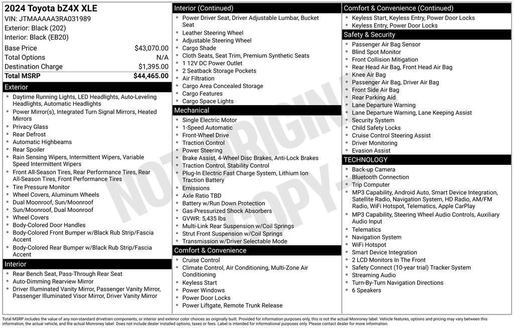 Used 2024 Black Toyota XLE image 8