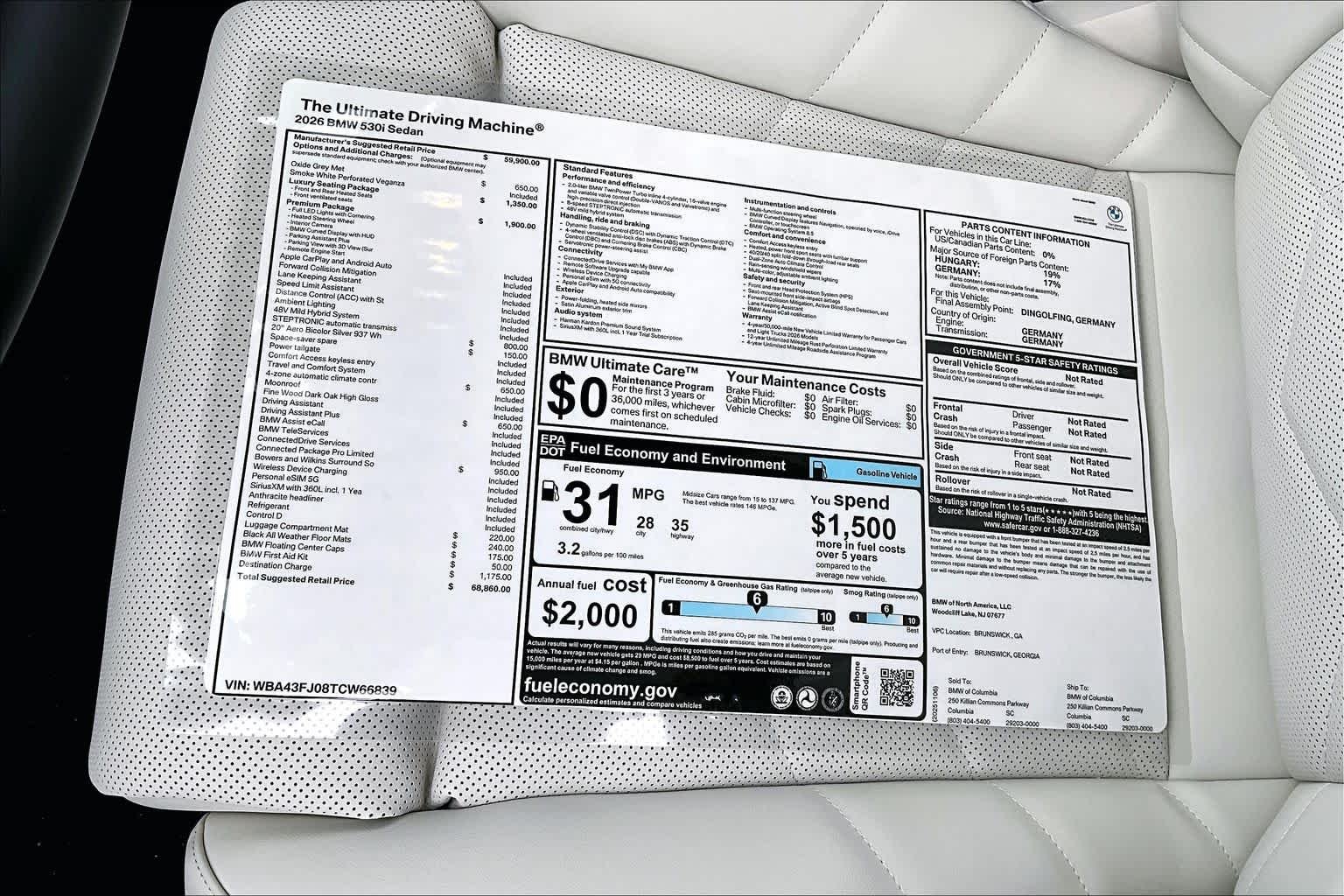 Used 2026 Oxide Grey Metallic BMW 530i image 19