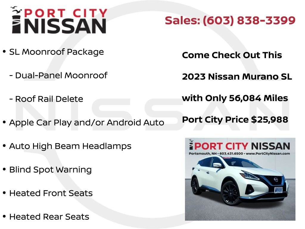 Used 2023 Pearl White Nissan SL W/PANORAMIC SUNROOF image 8