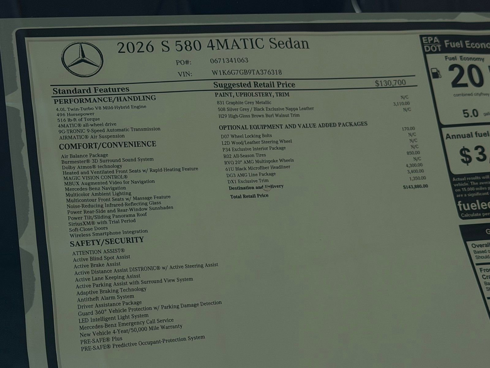 New 2026 Graphite Grey Metallic Mercedes-Benz S 580 image 46