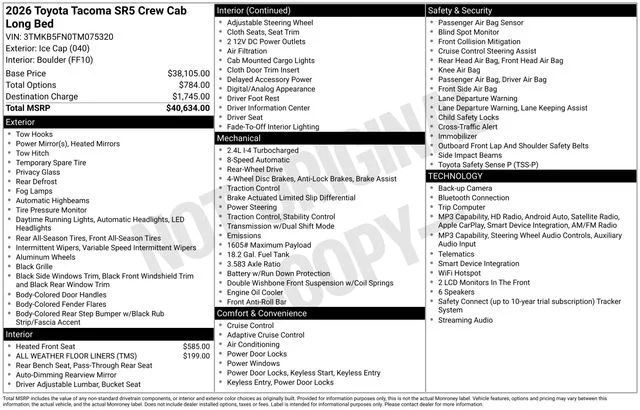 New 2026 Ice Cap Toyota SR5 image 20