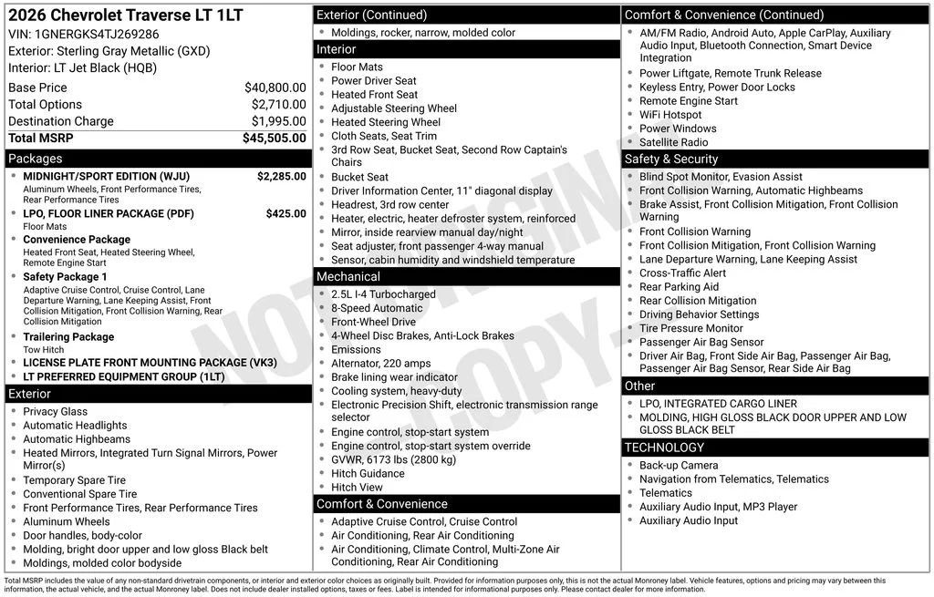 New 2026 Sterling Gray Metallic Chevrolet LT image 8