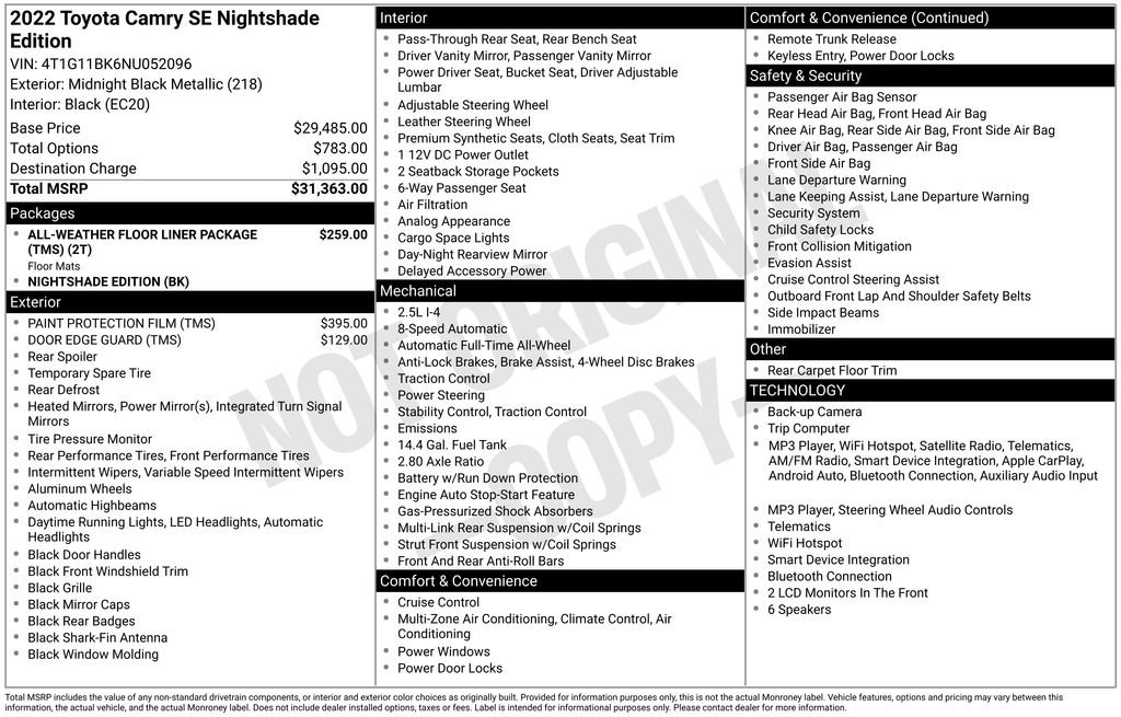 Used 2022 Black Toyota SE Nightshade image 5