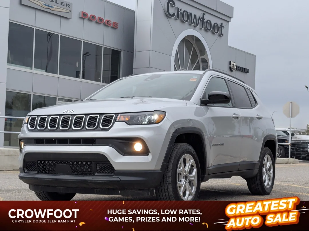 Certified Used 2025 Silver Jeep North - - 4x4 - Back Up Cam - Forward Collision - Remote Start & More! image 1
