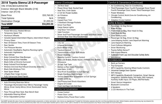 Used 2018 Black Toyota LE image 3