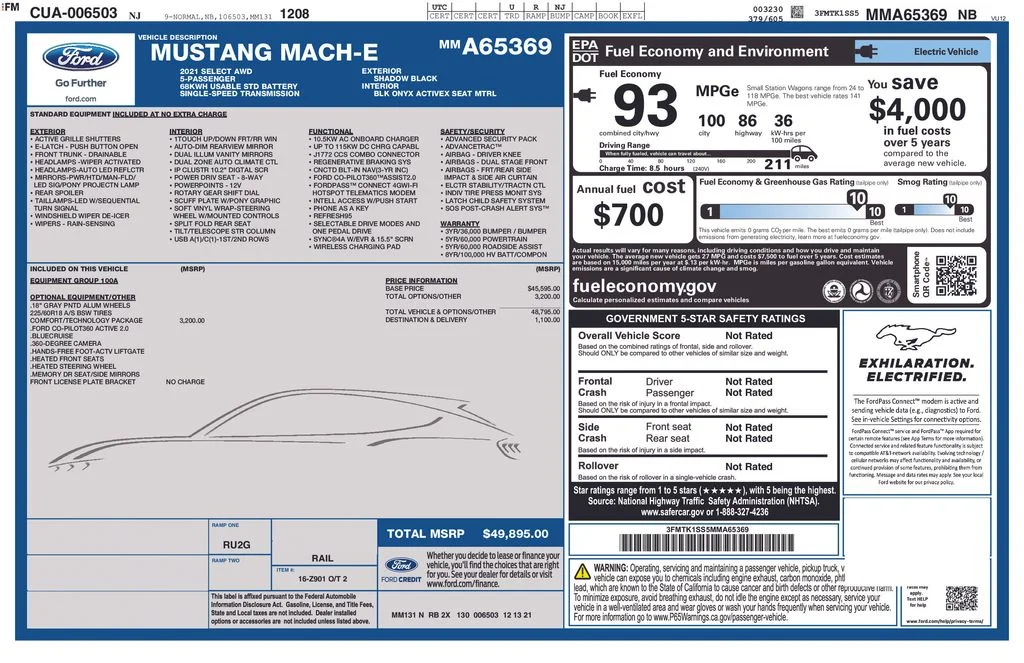 Certified Used 2021 Black Ford Select image 3