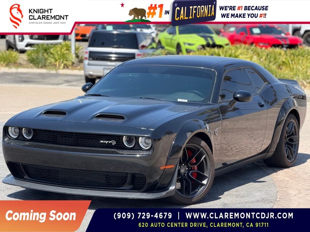 Used 2023 Pitch Black Clearcoat Dodge SRT Hellcat Widebody image 1