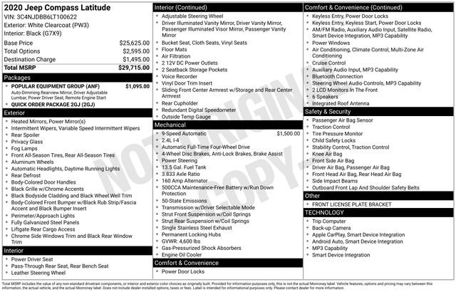 Used 2020 White Clearcoat Jeep Latitude image 2