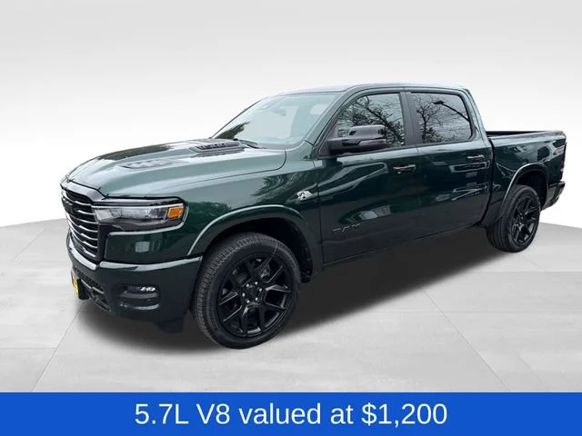 New 2026 Serrano-Green Metallic Exterior Paint RAM Laramie image 3