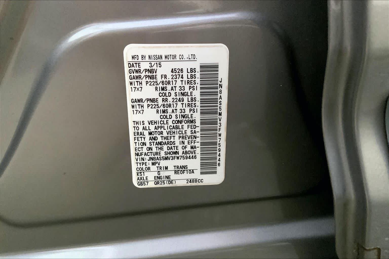 Used 2015 Platinum Graphite Nissan S image 31