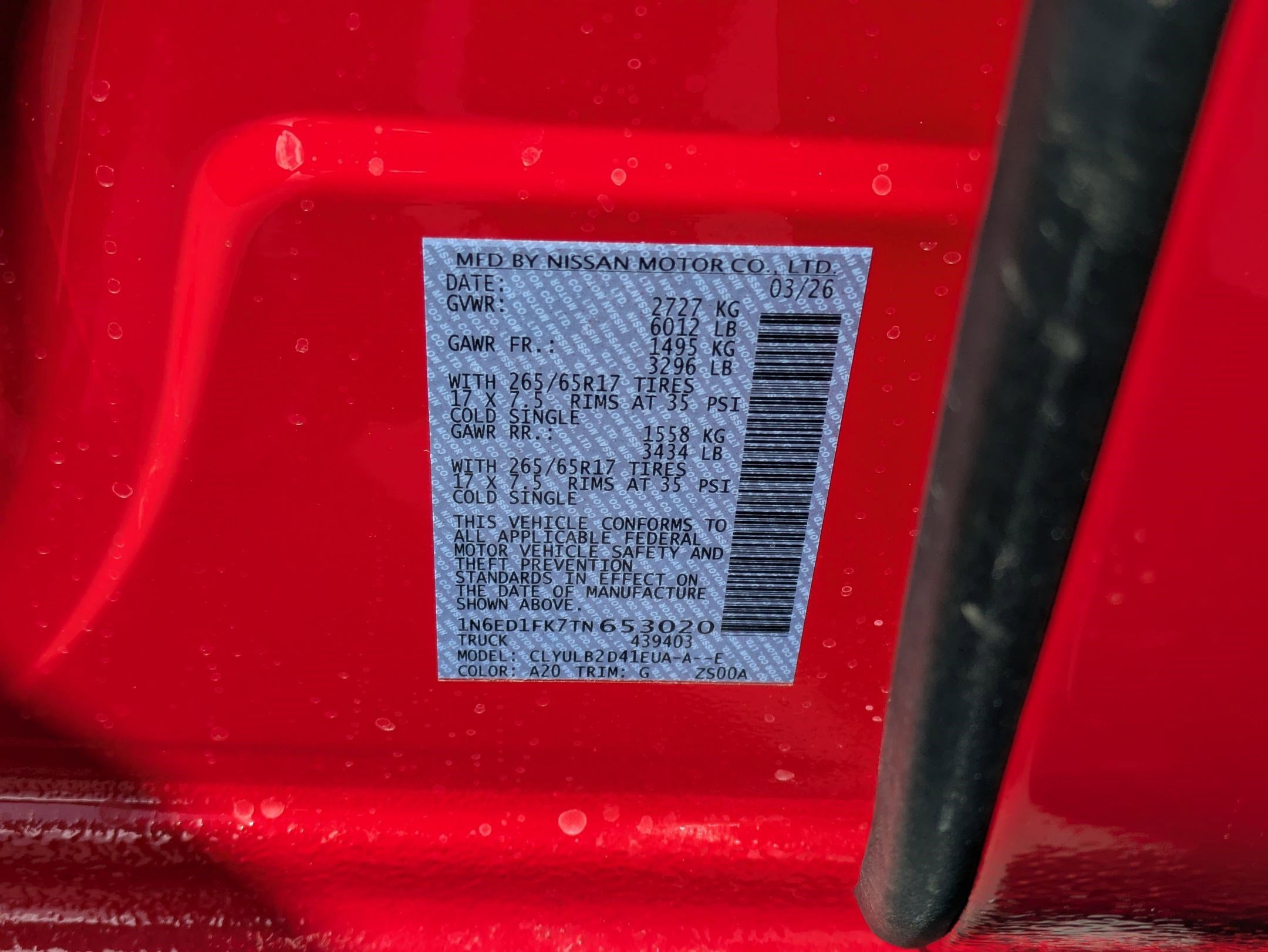 New 2026 Red Alert Nissan Crew Cab SV Long Bed image 16