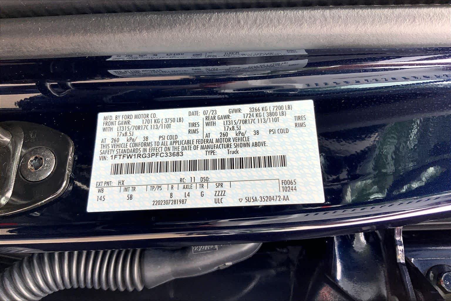 Used 2023 Antimatter Blue Metallic Ford Raptor image 31