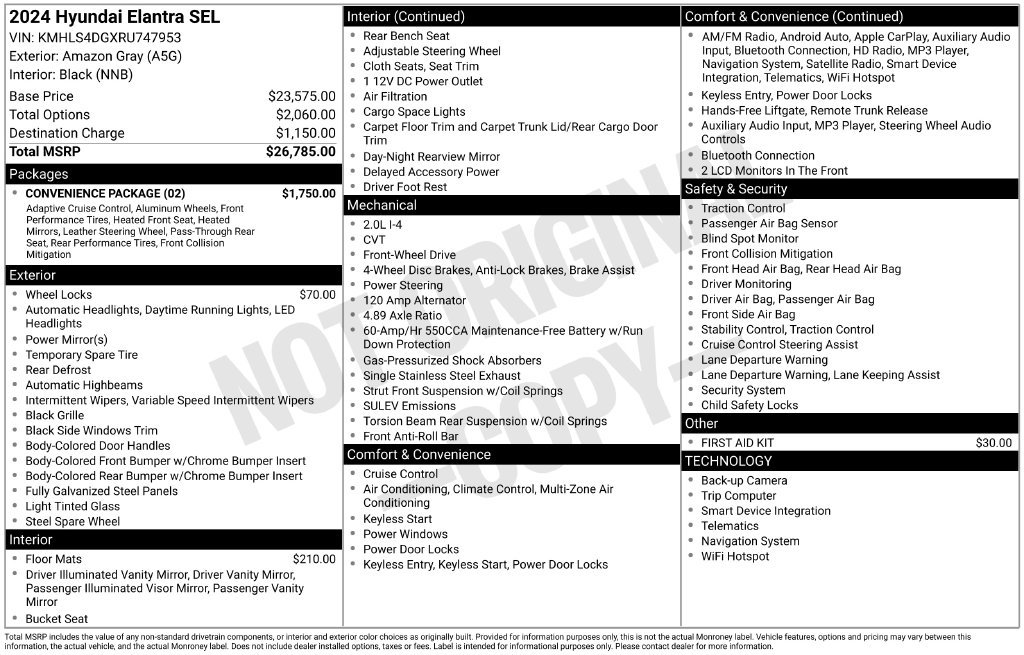 Certified Used 2024 Gray Hyundai SEL image 6