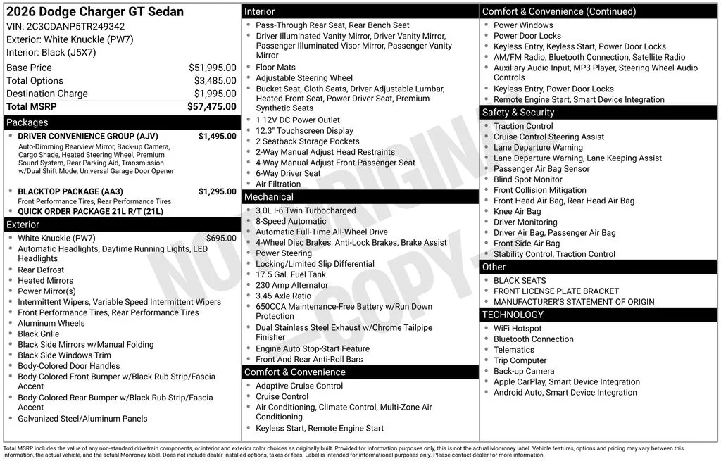 New 2026 White Knuckle Exterior Paint Dodge R/T image 30