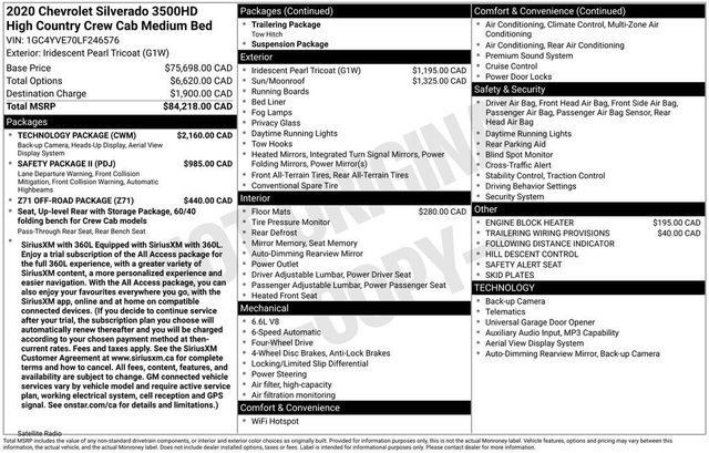 2020 Chevrolet Silverado 3500HD High Country