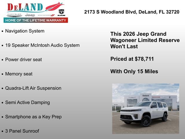 New 2026 Bright White Clear-Coat Exterior Paint Jeep Limited Reserve image 30