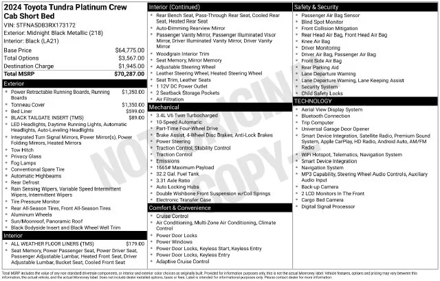 Used 2024 Midnight Black Metallic Toyota Platinum image 46