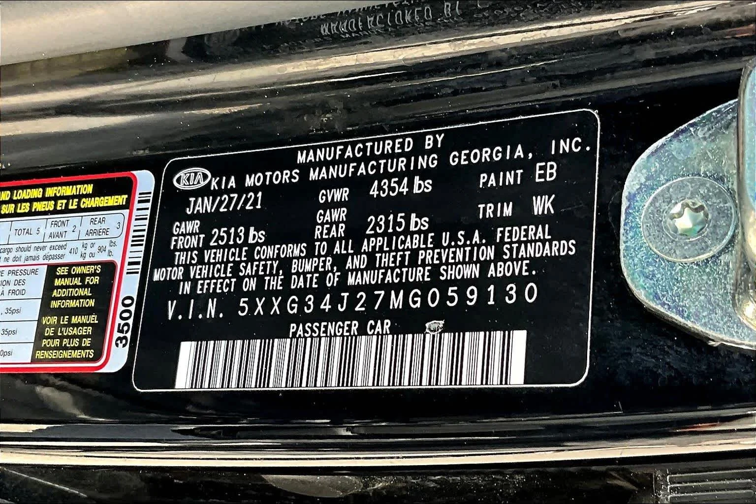 Used 2021 Ebony Black Kia EX image 56